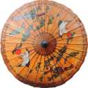 Bestage 33.5" Chinese Japanese Handmade Oil Paper Umbrellas Parasol,Thai Asian Fairy Crane Painted Decoration Umbrellas for Parties Photography Costumes and Other Events（1 PCS