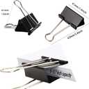 Large Binder Clips 1.6 Inch (60 Pack), Big Binder Clips for Office and Home Supplies, Black