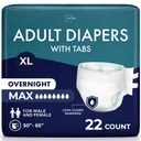 Adult Diapers with Tabs for Men & Women – Maximum Absorbency Incontinence Briefs, 3pk of 22PCS
