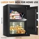 3.3 Cuft Large Home Safes Water and Fireproof, Digital Security Fire Safe Box with Keypad Key and Removable Shelf, Fireproof Document Safe for Home Money Valuables