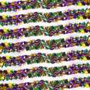 100 Feet Mardi Gras Tinsel Garland Gold Green Purple Garland Mardi Gras Christmas Tree Tinsel Metallic Twisted Hanging Streamer for Oktoberfest Birthday Party Decoration