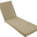 idee-home Outdoor Chaise Lounge Cushions, Lounge Chair Cushions for Patio Furniture Weather and Stain Resistant for Lawn Pool 80in.L x 26in.W x 3in.D Antique Beige