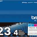 4 x Brother Genuine Standard-Yield Toner Cartridge Four Pack TN223 4PK - Includes one Cartridge Each of Black, Cyan, Magenta & Yellow Toner, Standard Yield, Model: TN2234PK