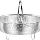 Food Grade Stainless Steel Steamer with Carrying Handle Three Legged Stand for Eggs Vegetables and Fruits, Multifunctional Home Steamer (9.45in)