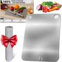 100% Pure Titanium Cutting Board Double-Sided Metal titanium Cutting Boards for Kitchen, Food-Grade Certified, Dishwasher Safe  Small Titanium Cutting Board 11.4"x7.9"  Gift-Ready