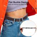TOURZOO No Show Stretch Belt for Women Invisible Adjustable Strap Belt with Flat Buckle for Jeans Pants Dresses