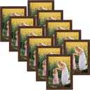 CRUGLA 5x7 Picture Frame Set of 11, Multi Rustic 5 by 7 Photo Frames Collage for Wall or Tabletop Display, Brown
