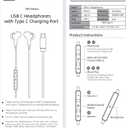 USB C Headphone for Samsung S26 S25 FE S24 A16 A17 Wired Earbuds Magnetic in-Ear Type C Earphone with Microphone Volume Control Bass Stereo Noise Canceling for iPhone 17 Pro Max 16 16e 15 Pixel 10a 9a