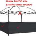 2pcs Half Sidewalls Panel for Pop Up Canopy Gazebo Tent Shelter 10'x10', 10'x15', 10'x20' Vertical Leg, 2 Black Half Walls Only