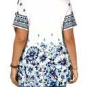 Plus Size Tops for Women 2X Casual Trendy Short Sleeve Tees Summer V Neck Color Block T Shirts YH006