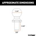 CURT 40093 Replacement Trailer Sway Control Ball, 1-1/4-Inch Diameter, 5/8 x 1-3/4-In Shank