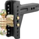 CURT 45902 Adjustable Trailer Hitch Ball Mount, 2-1/2-Inch Receiver, 6-Inch Drop, 2 and 2-5/16-Inch Balls, 20,000 lbs