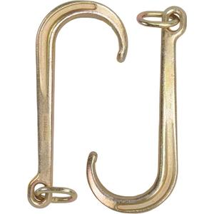 Yellow Zinc Plated 15" Inch J Hook Heavy Duty Grade G70 Tow Axle Strap Wrecker Roll Back Clevis (2 Pack)