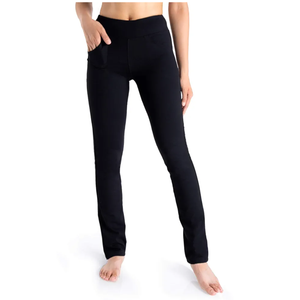 Women's Straight Leg Yoga Dress Pants Workout Pants, Size M, Black