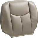 Priprilod #522 Med Tan Microfiber Leather Driver Side Bottom Replacement Seat Cover Compatible with Chevy Avalanche Silverado GMC Sierra 1500 2500 3500 HD 2003 2004 2005 2006