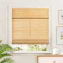 Blinds for Indoor Windows Bamboo Roman Shades Light Filtering Cordless Mini Blinds Easy to Install Roman Curtains for Window, 29" W x 64" H