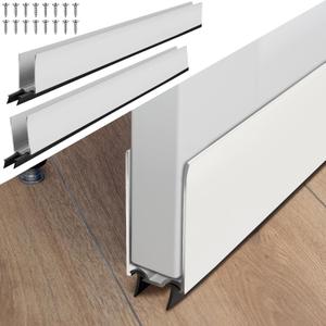 2 Pack 1" x 35.5" Storm Door Sweep Replacement Bottom Sweep Aluminum Expander for Security Storm Door Weatherstripping (White)