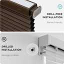 Joydeco No Tools No Drill Window Blinds for Indoor Windows, Blackout Shades Cellular Shades Cordless, No Drill Blinds for Windows, Window Shades for Home, Bedrooms, Doors (Dark Brown, 27" W x 64" H)