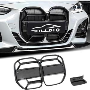 G22 Grille - Black Kidney Single slats Grill Compatible With BMW 4 Series G22/G23 2021-2024 430i M440i ABS Gloss Black Kidney Grill (2021-IN G22, Single Slat Gloss Black)