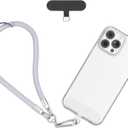 2 x Phone Wrist Strap - Universal Multi-functional Polyester Woven Wristband For Mobile Phones, with Two Tether Tabs and One Leather Buckles (Light grey)