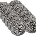 12 Pack Stainless Steel Scourers by Scrub It  Steel Wool Scrubber Pad Used for Dishes, Pots, Pans, and Ovens. Easy scouring for Tough Kitchen Cleaning.