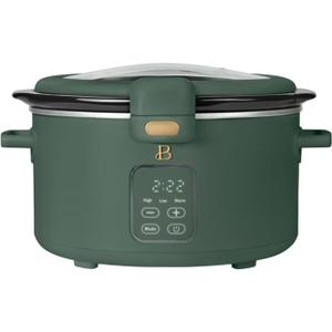 Slow Cooker 4-Quart Programmable Digital Slow Cooker with Touch-Activated Display, Dishwasher-Safe Crock Pot, Digital Timer, Compact Size