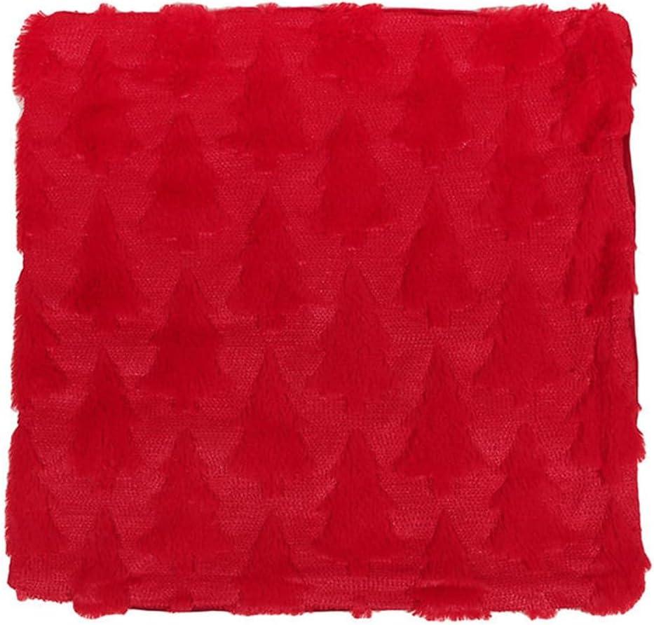 Christmas Tree Pillow Covers Christmas Decoration Red Soft Jacquard Throw Pillows for Bedroom Sofa Holiday Festivals Winter Home Decor(Red)