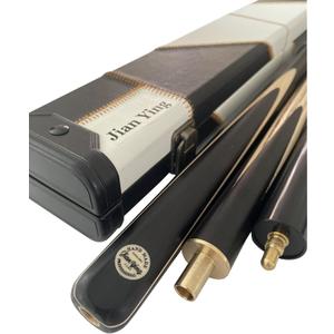 57" 3/4 Jointed Billiard/Pool/Snooker Cue Set 5 Face-Spliced Ash Shaft with A Leather Cue Case (Ebony Maple Butts)