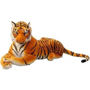 GracesDawn Stuffed Animals-Tiger 26.8 inches (Including Tail Size), Plush Animal Cat for Jungle Theme, Decoration, Cuddling, Ideal Gift for Children (Brown Tiger), Pack of 2