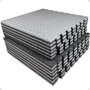 AIRHOP Upgraded 0.79" Extra Thick 48 Sq Ft High-Density Eva Foam Exercise Gym Mats, 12 Pcs Large Interlocking Puzzle Floor Tiles (24"x24") for Home Gym, Brown&Beige
