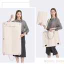 3Pcs Garment Duffle Bags for Travel Convertible Carry on Garment Bag for Women Men Travel Duffle Bag Includes Shoe Pouch & Hanging Suit Bag for Clothes/Dresses, Beige