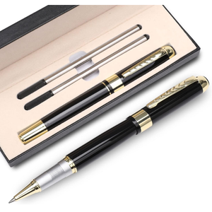 YIVONKA Ballpoint Pen Luxury Ballpoint Line Black Refill width 0.5mm Gift Set for Men & Women Professional Executive,Office,Nice BallPens Classy Gift Box (Silver)