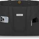 HOMESPON Large Canvas Tote Bag for Women Everything Bag with Pockets and Laptop Sleeve (Black)