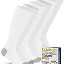 Pembrook Bamboo Viscose Light Compression Socks - 3 Pairs | 8-15 mmhg Compression Socks | Knee High Comfort Support Socks 3XL