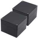 Junction Box, Zulkit Project Box IP65 Waterproof Outdoor Box ABS Plastic Electrical Boxes Electronic Enclosure Black4.7 x 4.7 x 3.5 inch(120 x 120 x 90 mm)(Pack of 2)