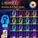 Lightzz Dj Gifts for Boys Men, 3D Dj Player Night Light Illusion Lamp for DJ Music Lovers Man Cave Bedroom Cool Decor Gifts, 16 Color Changing Night Lamp with Remote Control