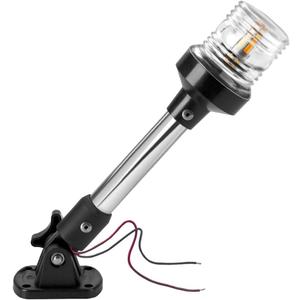 DDL Anchor Light,White LED Stern Light for Boat 3 Nautical Mile Bimini Top Lights Fold Down Pontoon Light All Round 360 12~24V, 9''