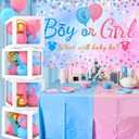 Gender Reveal Baby Balloon Boxes Decorations, Pink Blue Balloon Arch Garland Kits With 4pcs Boxes, Gender Reveal Backdrop for Baby Shower,Boy or Girl Gender Reveal Party Supplies(141pcs)