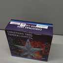 DG-Direct Christmas Tree Topper Lighted Star with 6 Projected Patterns,3D Hollow Sparkling Star Christmas Tree Topper with Rotating Magic Projector for Christmas Tree Ornament (Glitter Silver 6)