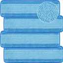 4 PCS Replacement Mop Pads, Microfiber Cleaning Mop Compatible with Bona Mop, Washable & Reusable Mop Refill Pads for Hardwood Floor, 18 Inch, Blue