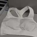 Champion Women's Sports Bra, Infinity Racerback, Moderate Support, Seamless Sports Bra for Women (Medium, White)