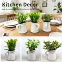 Cutepet 3 Pack Artificial Plants Small Fake Plants, Mini Faux Plants Indoor/Outdoor Potted Plant,Artificial Greenery for Home Office Bathroom Table Decoration