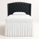 Cottingon Dorm Bed Skirt Twin XL 32" with Split Corners, 100% Microfiber Soft and Stylish, College Room Essential, Extra Long Dust Ruffle for Extended Beds, White