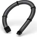 EZDIY-FAB 16pin (12+4) 12VHPWR PCIe 5.0 GPU Power Sleeved Cable Extension, Male to Female, Compatible with RTX 5080, 5070, 4090, 4080, 4070,16AWG with Cable Combs-Black Grey