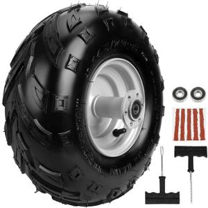145/70-6 Tires, Mini Bike Wheels Rims and Tires Assembly Kit Compatible with Coleman CT100U CC100X Baja DB30 Motovox MBX10 MBX11 Monster Moto 80cc 105cc Minibike Go Kart Parts Rear V-Tread Tire