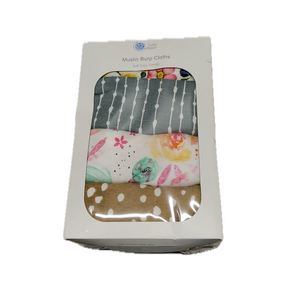 lulumoon Muslin Burp Cloths for Babies: 100% Soft Cotton Large Burping Cloths - Neutral Baby Burp Rags for Boy and Girl - Absorbent Burp Cloth for Spit-Ups 4 Pack