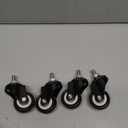 HOLKIE Caster Wheels 2 inch with No Brake Casters Set of 4, Threaded Stem 3/8" -16 x 1 (Diameter 3/8", Length 1") Swivel Set of 4 Heavy Duty Castors Black