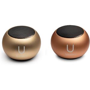 U Speakers Mini Portable Wireless Bluetooth Speaker with Magnetic Base, Mic & Selfie Remote Control Active Lifestyle Travel Home Office Bundle with Coordinating Speaker, Pairing