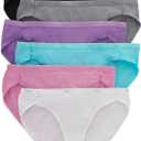 Hanes Women's Bikini Underwear Pack, Moisture-wicking Cotton Bikini Panties, 6-pack (Colors May Vary) (7, Solid/Print Mix)