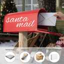 RAINHOL Metal Mailboxes for Outside Post Mount, Galvanized Steel Standard Mail Box, 20 x 8.9 x 6.7 inches, Medium Compacity, Red Mailbox